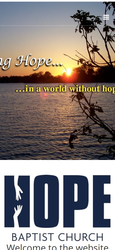 The previous homepage on a phone as preserved by the Internet Archive, with the banner text cropped mid-word and the logo overflowing the screen